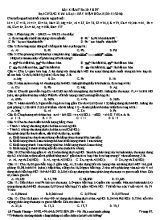 Bài kiểm tra 30 phút chương Đại cương kim loại  Dãy điện hóa II